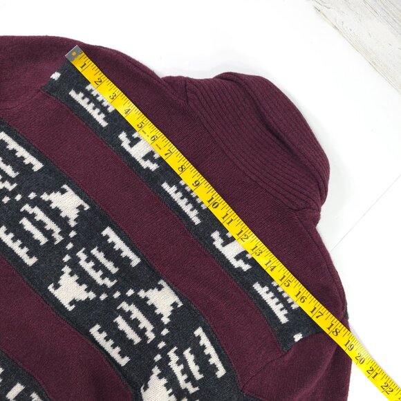 AMERICAN EAGLE Sweater Men's SIZE MEDIUM Aztec Multicolor Knitted Shawl Collar.. - Picture 13 of 16